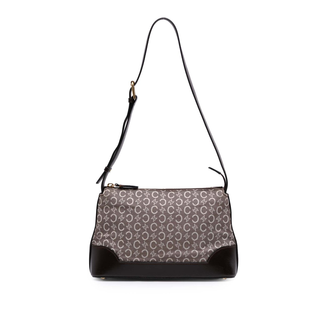 Celine C Macadam Canvas Shoulder Bag Bruin