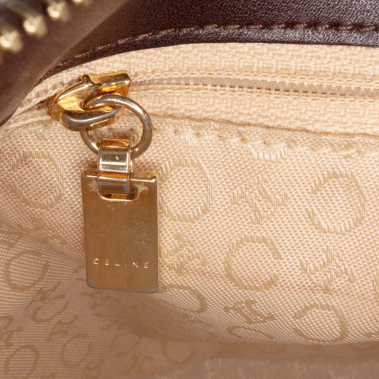 Celine C Macadam Canvas Shoulder Bag Bruin
