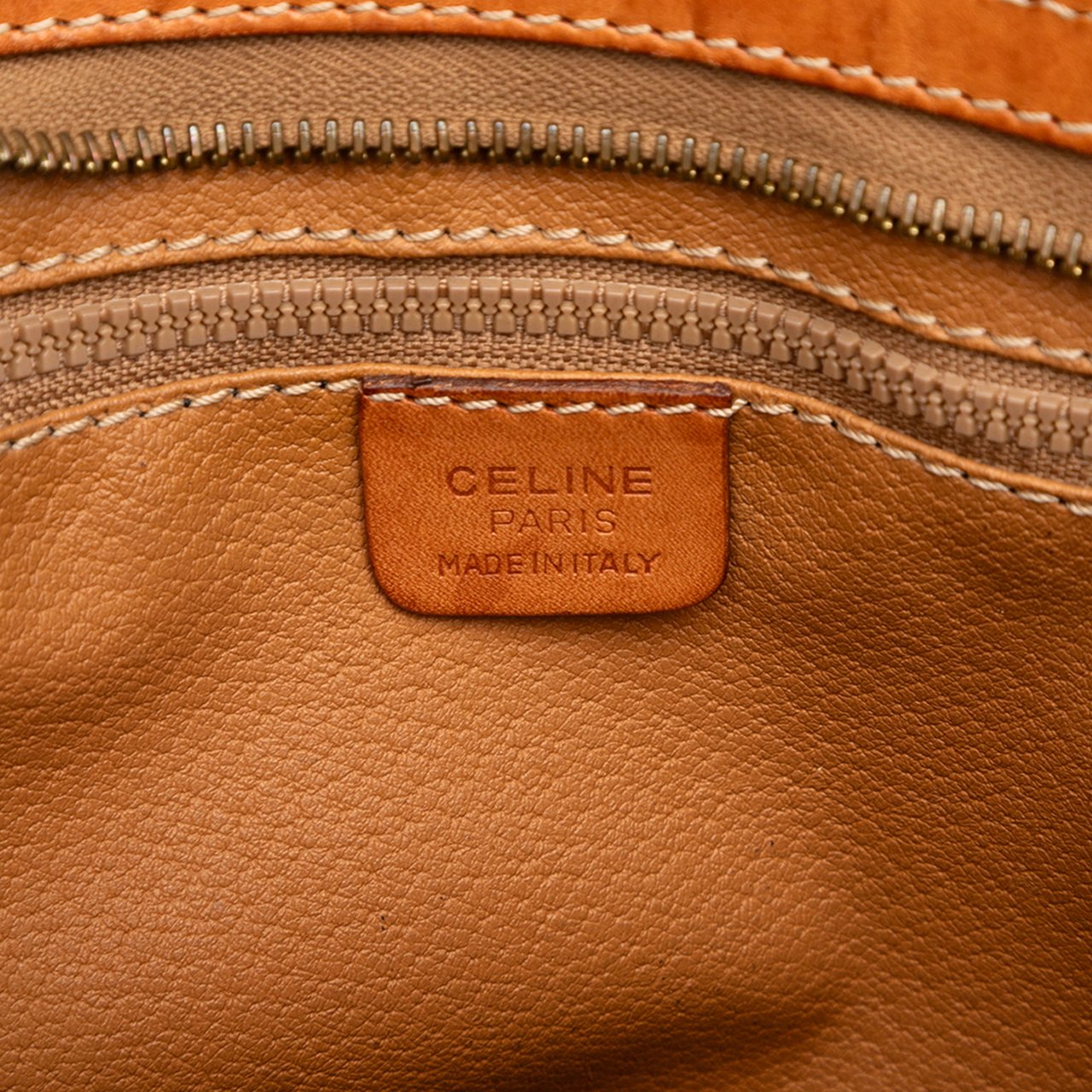 Celine Macadam Coated Canvas Clutch Bruin