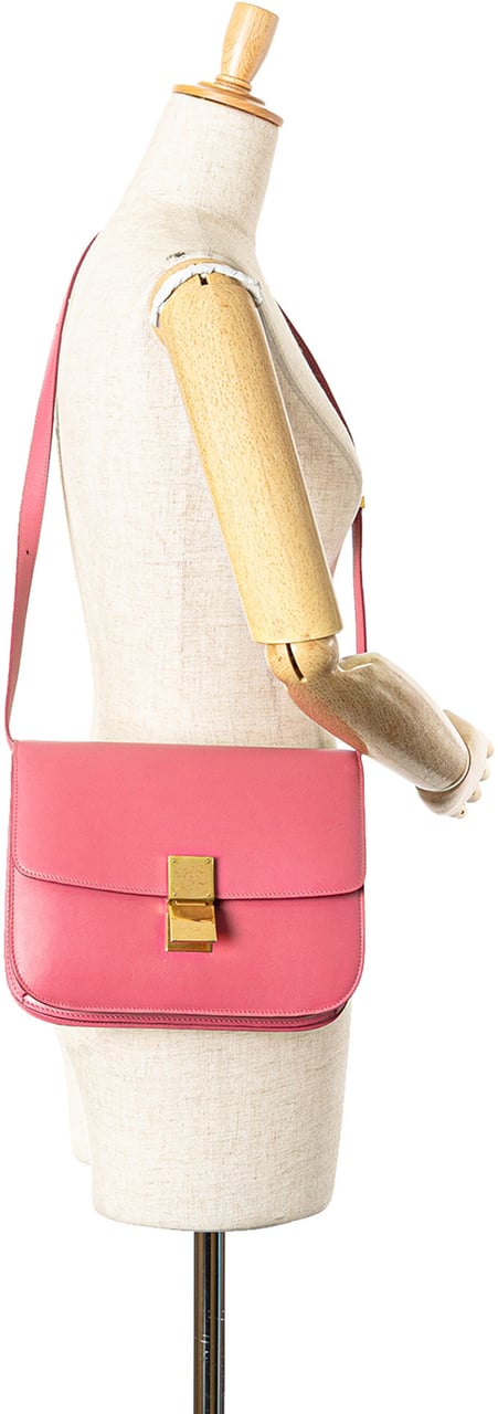 Celine Medium Calfskin Classic Box Roze