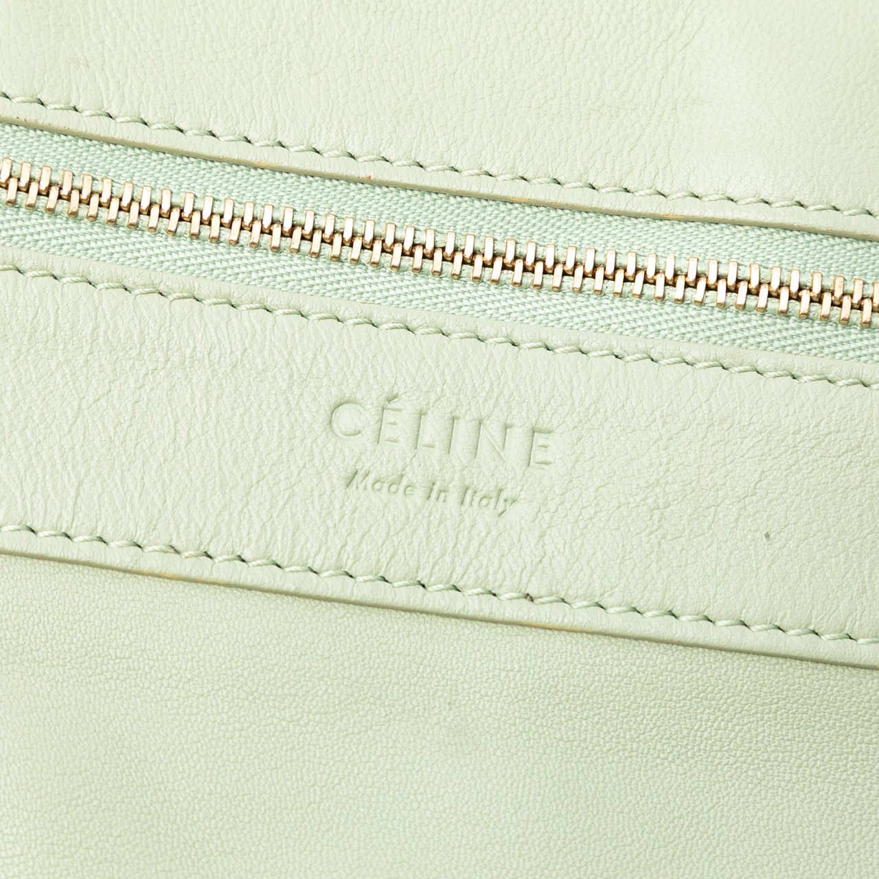 Celine Bicolor Leather Vertical Cabas Tote Groen