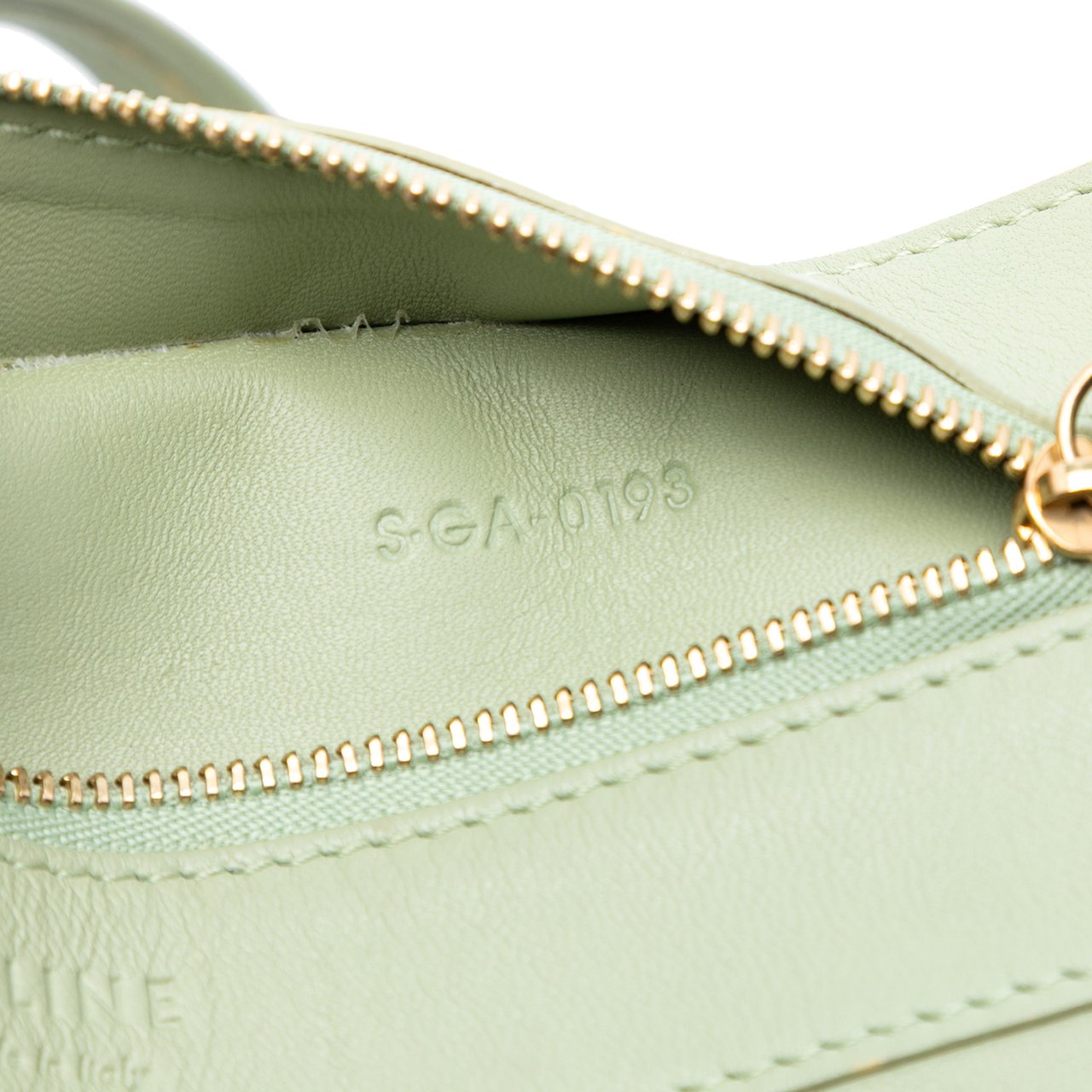 Celine Bicolor Leather Vertical Cabas Tote Groen