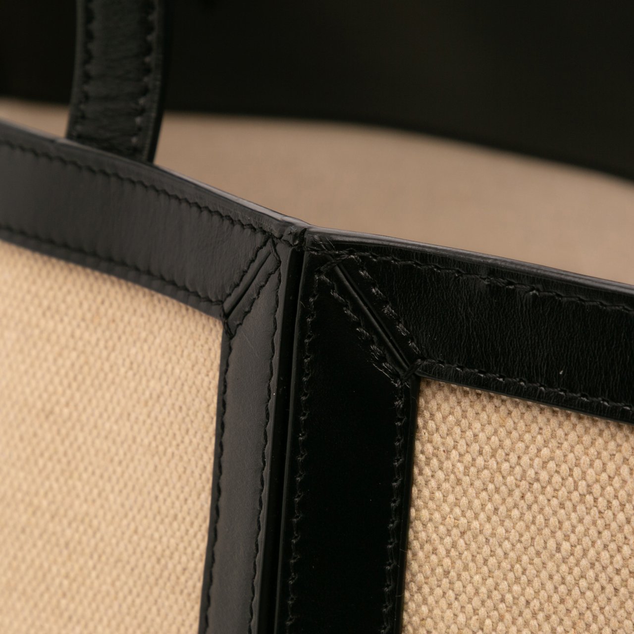 Celine Large Canvas Vertical Square Cabas Tote Bruin