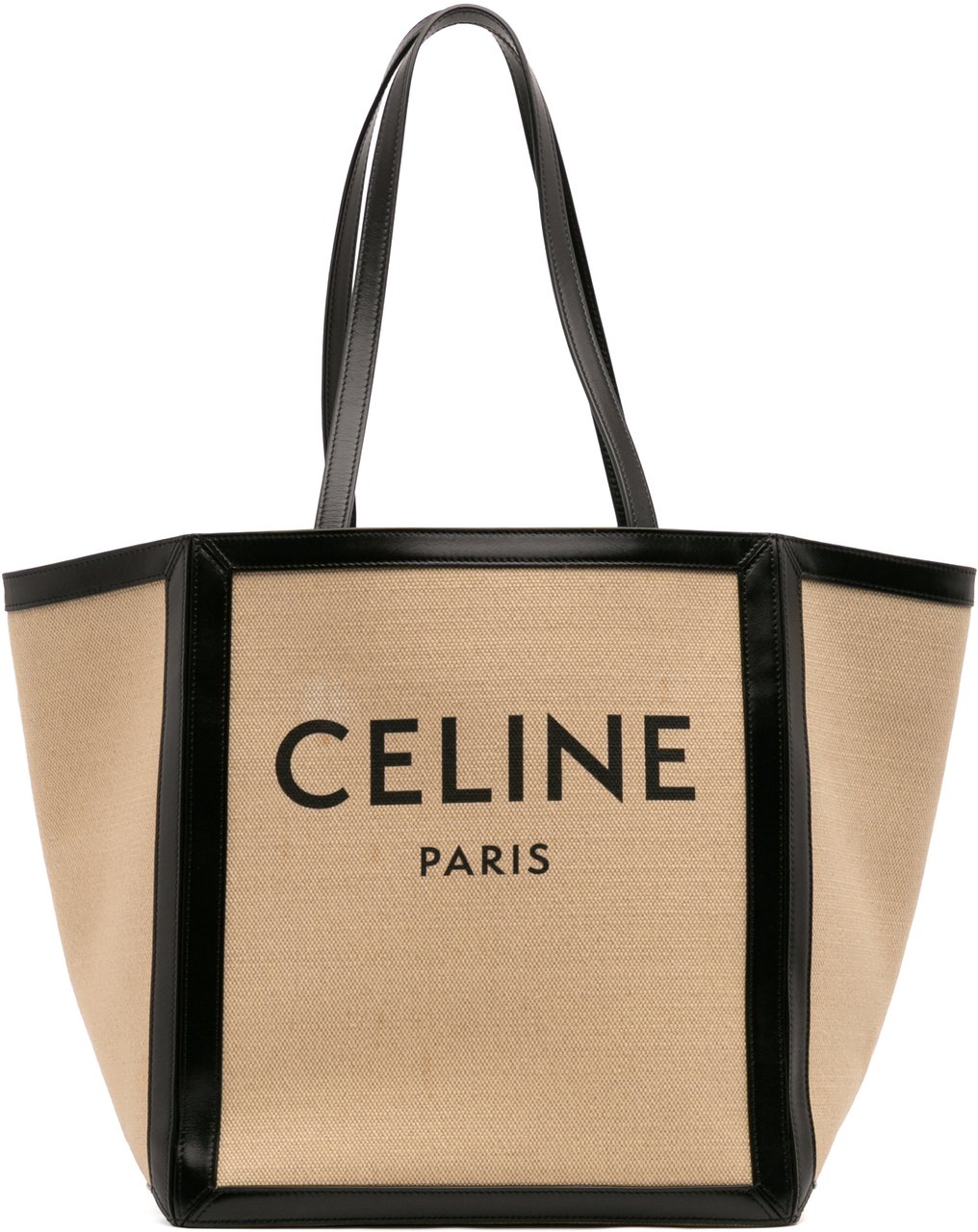 Celine Large Canvas Vertical Square Cabas Tote Bruin