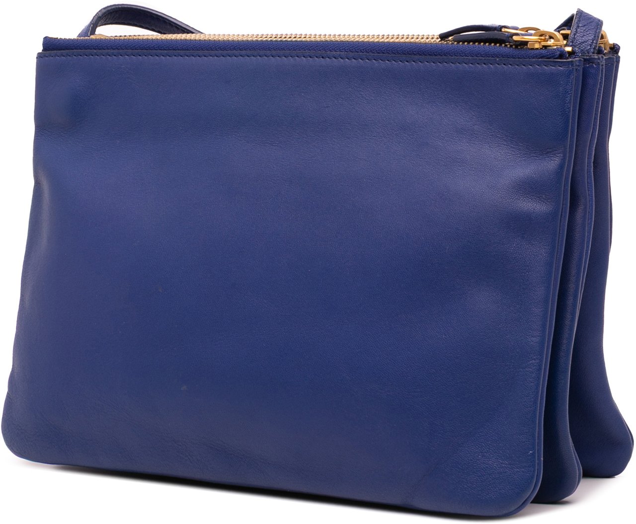 Celine Large Lambskin Trio Crossbody Blauw