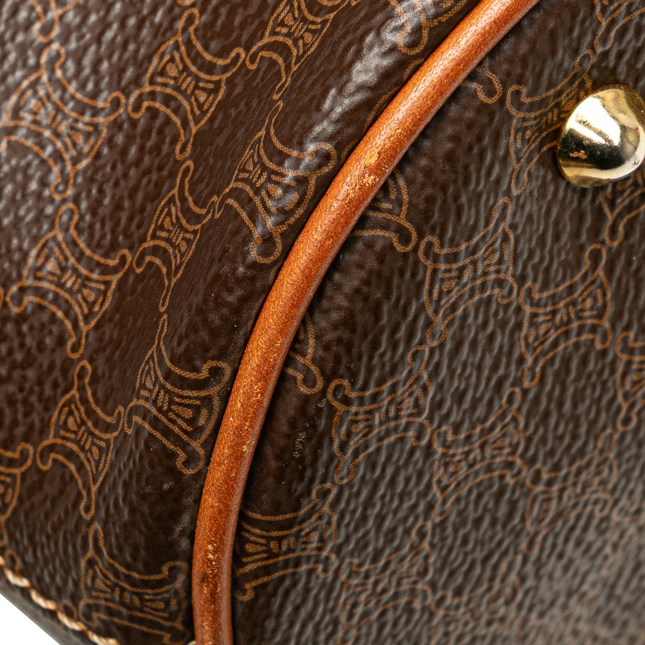 Celine Macadam Coated Canvas Tote Bruin