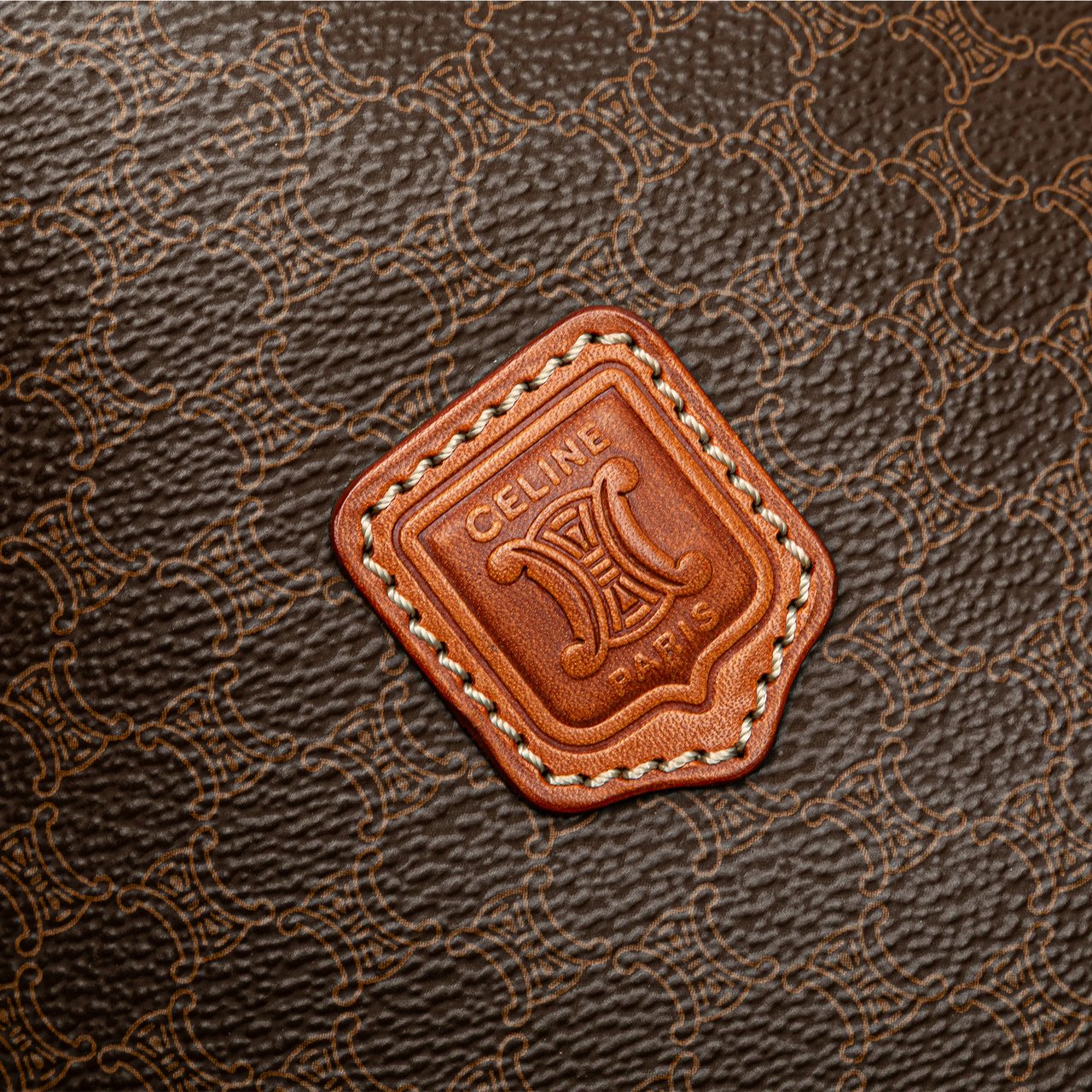 Celine Macadam Coated Canvas Tote Bruin