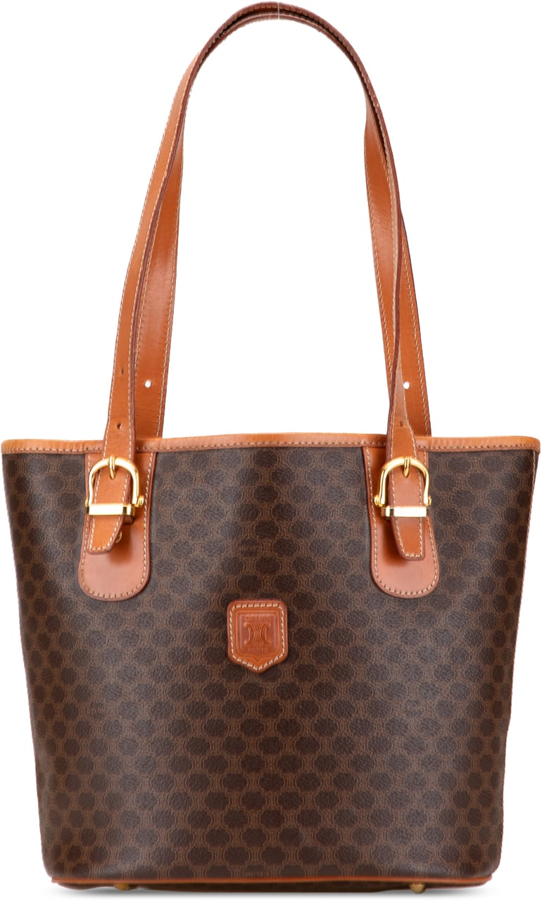 Celine Macadam Coated Canvas Tote Bruin