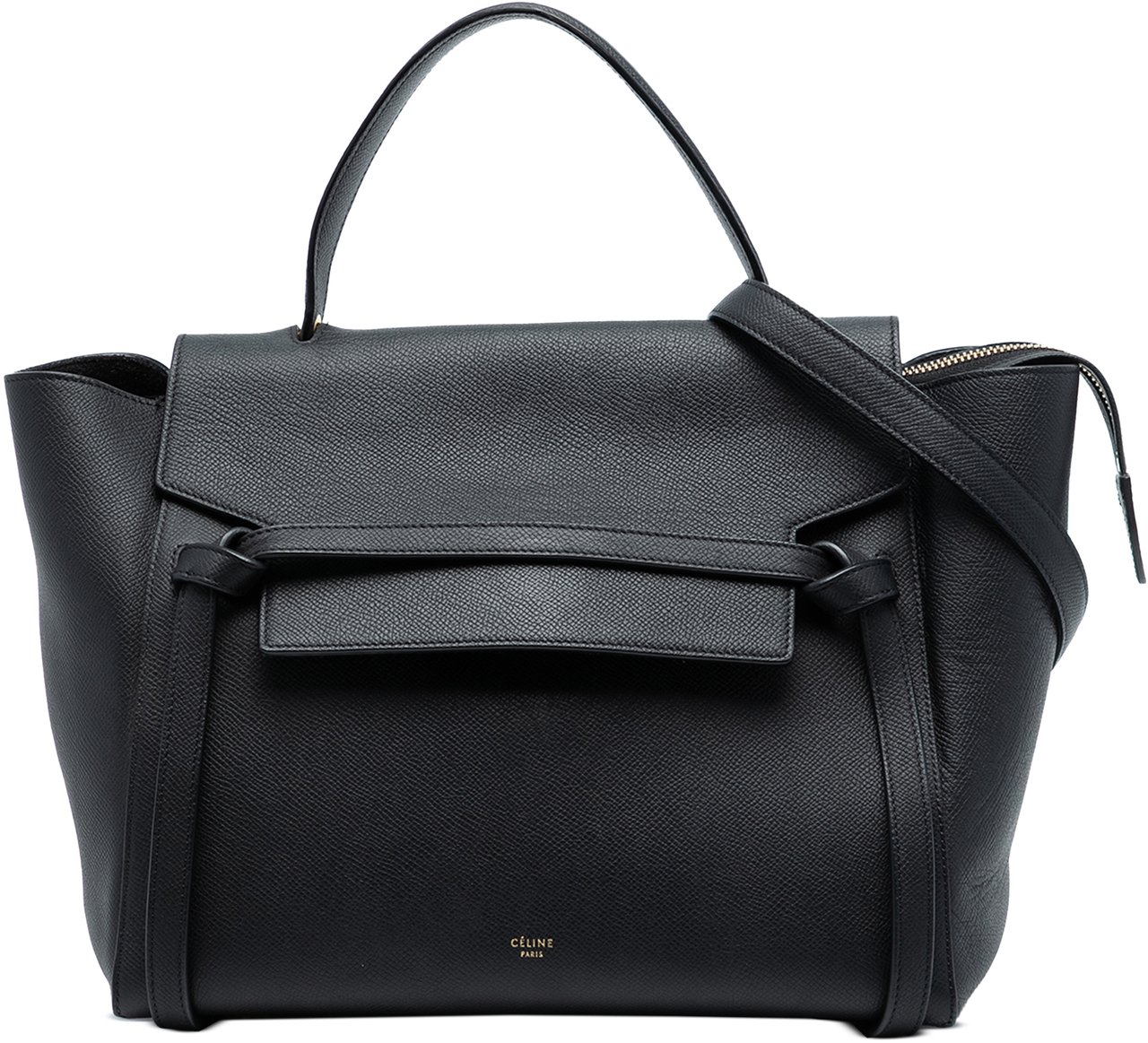 Celine Mini Grained Calfskin Belt Satchel Zwart