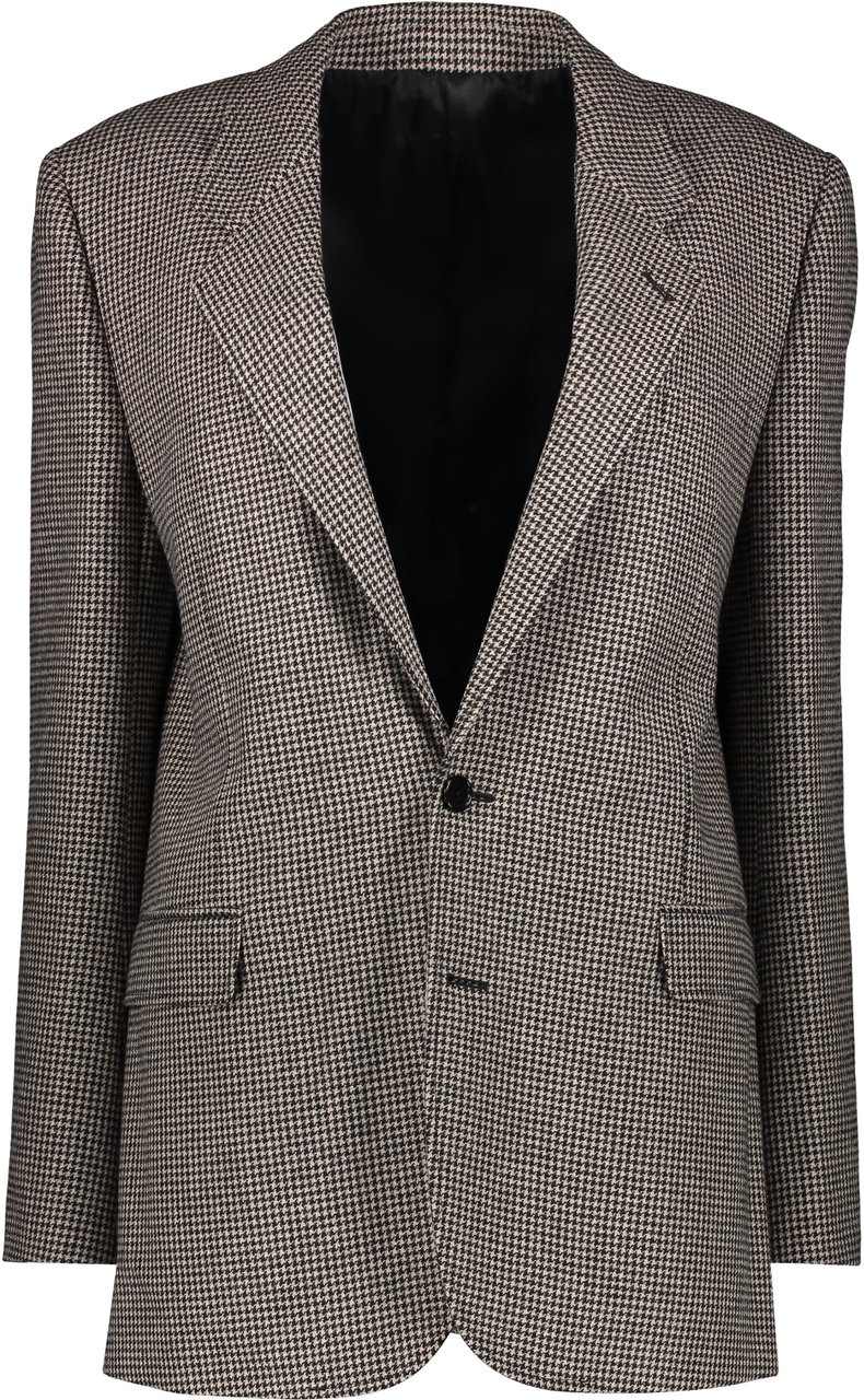 Celine Wool single-breasted blazer Zwart