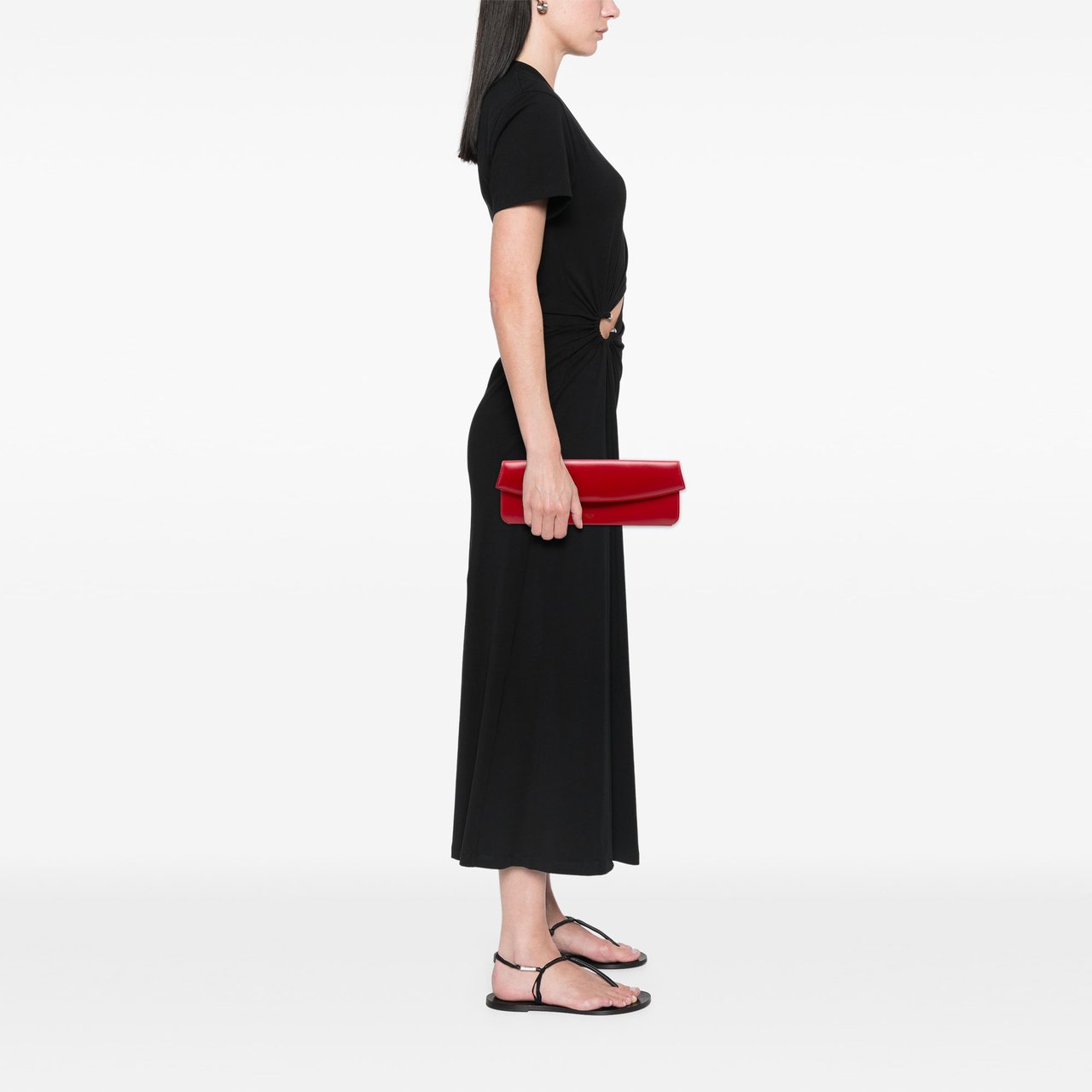 Celine Leather Evening Long Clutch Rood