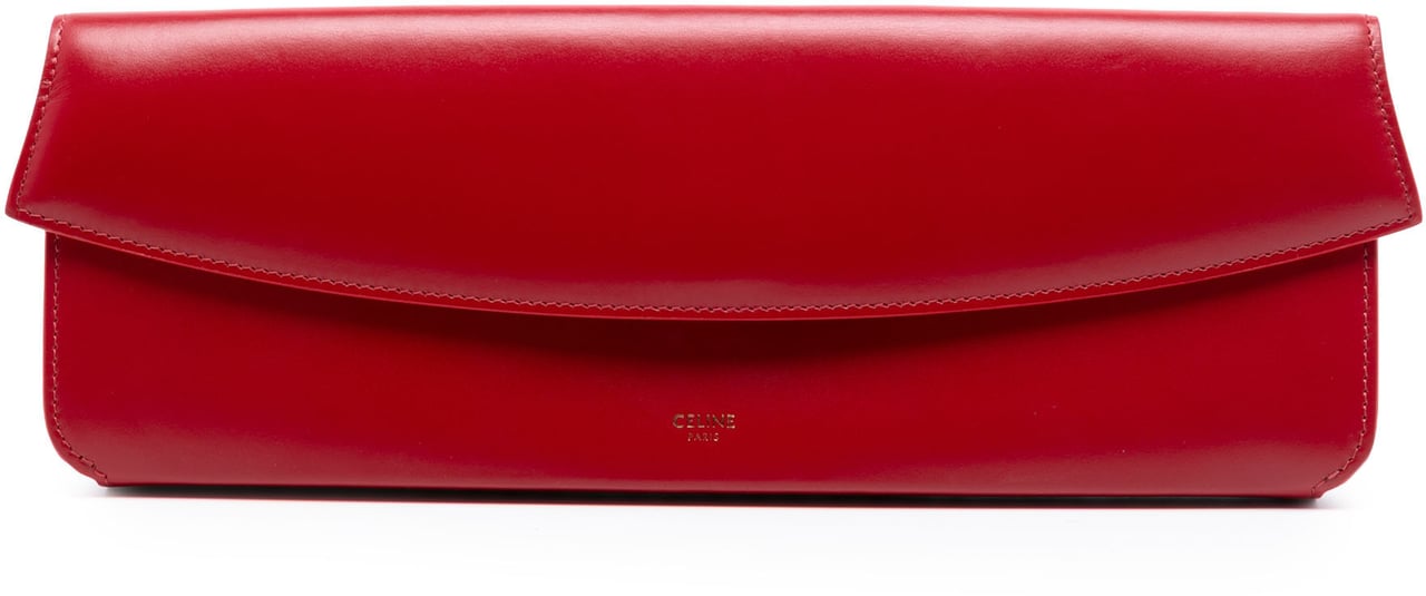 Celine Leather Evening Long Clutch Rood