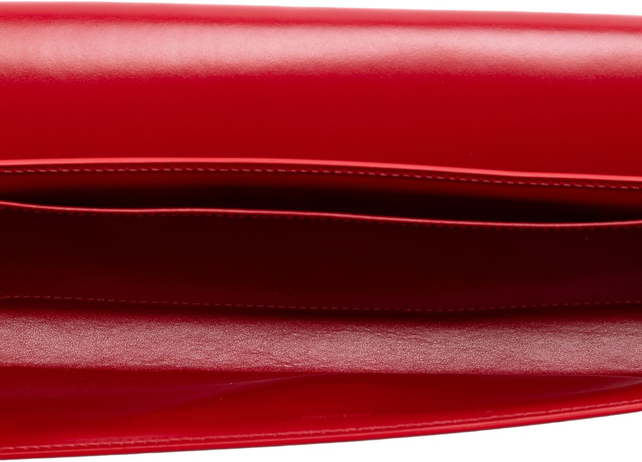 Celine Leather Evening Long Clutch Rood