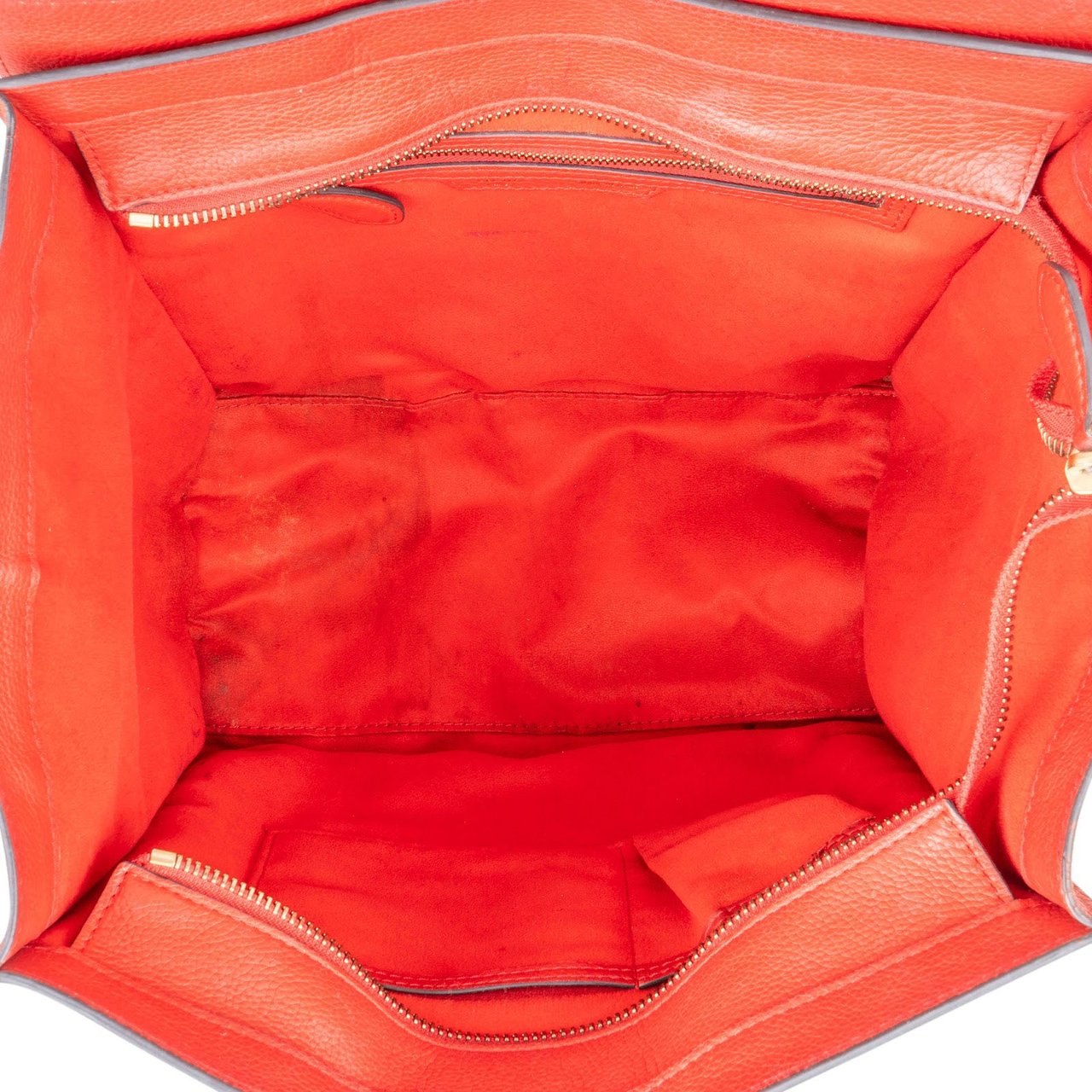 Celine Céline Red Drummed Calfskin Luggage Handbag Rood