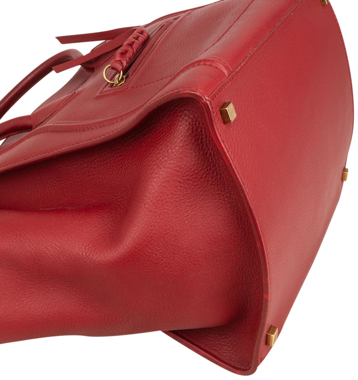 Celine Drummed Calfskin Phantom Handbag Rood