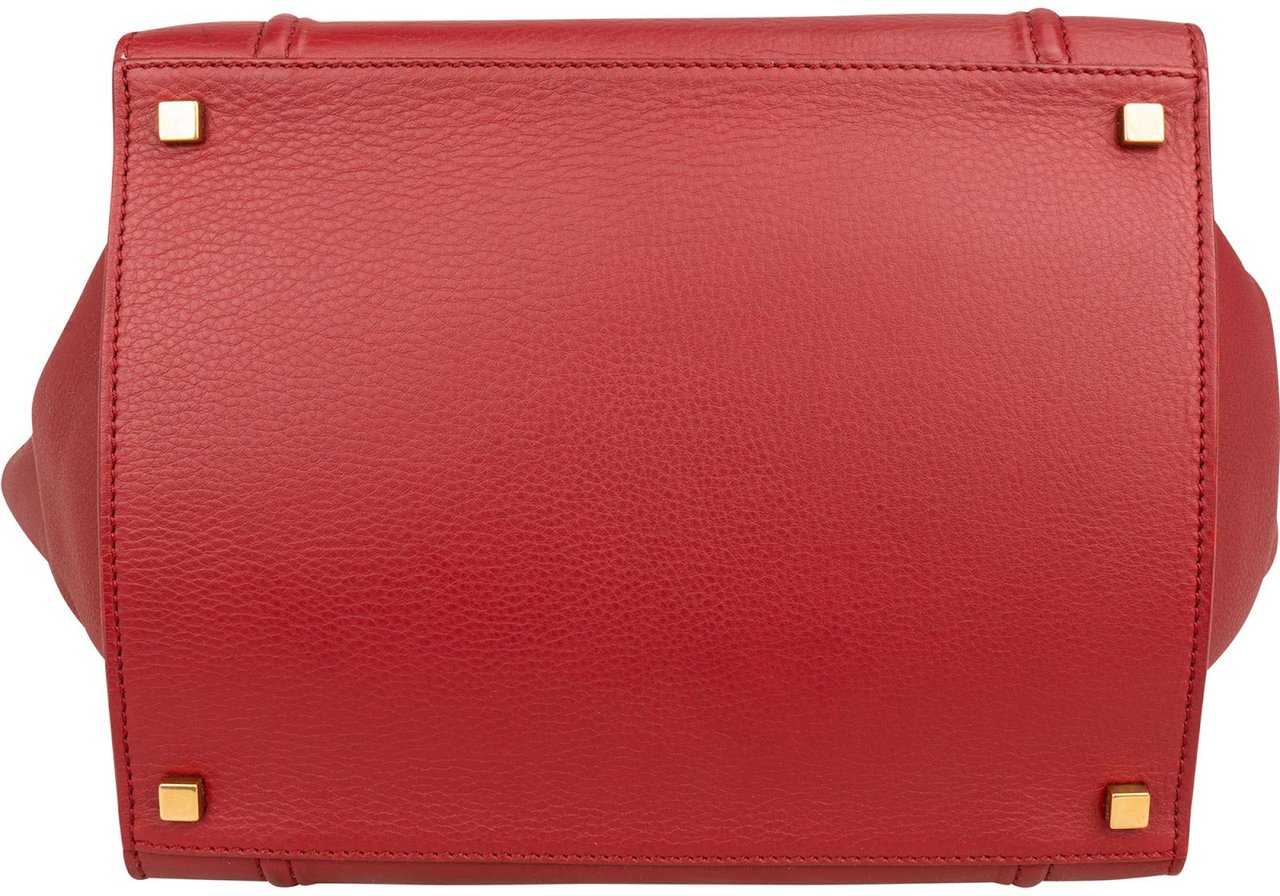 Celine Drummed Calfskin Phantom Handbag Rood