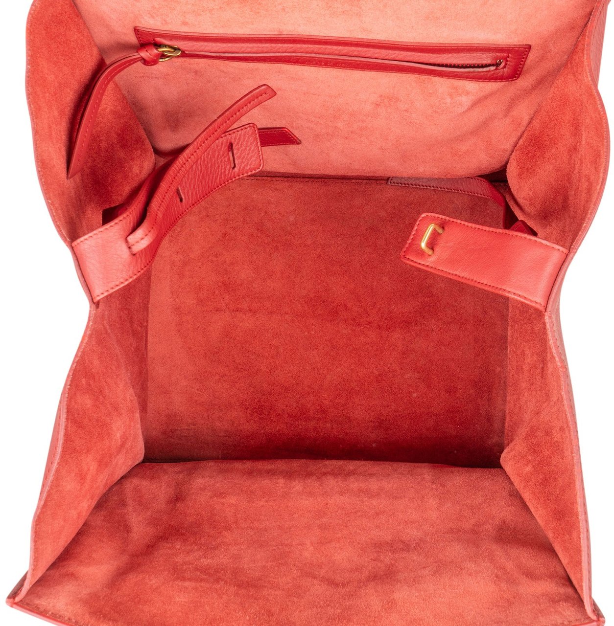 Celine Drummed Calfskin Phantom Handbag Rood