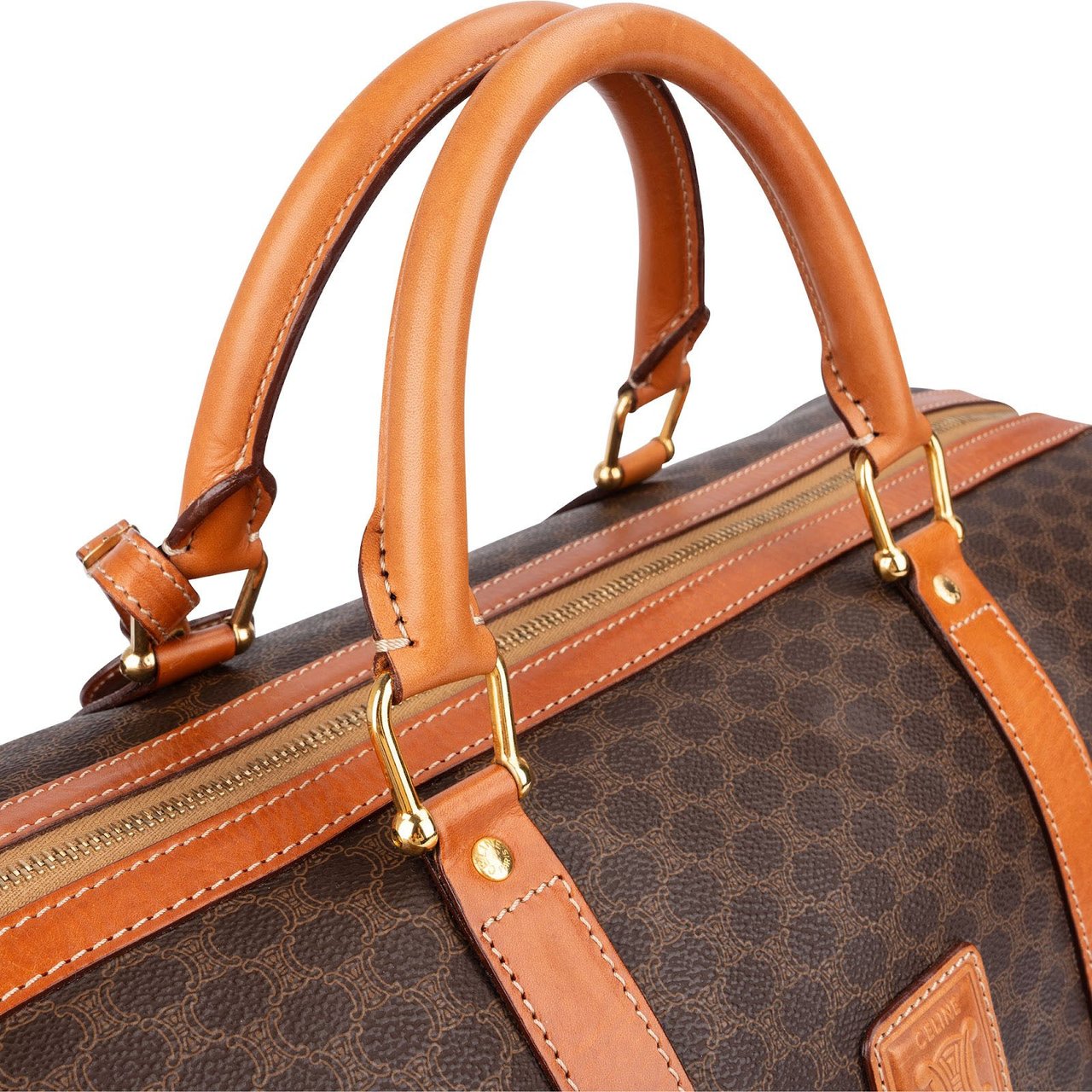 Celine Monogram Macadam Canvas Boston 45 Travel Bag Bruin