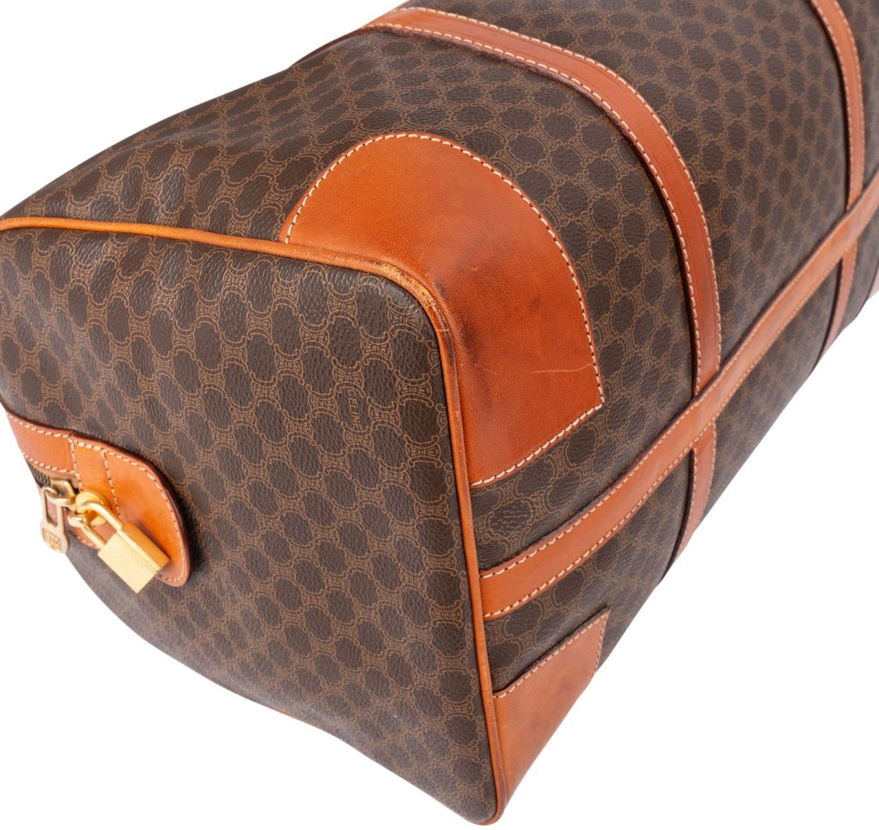 Celine Monogram Macadam Canvas Boston 40 Travel Bag Bruin