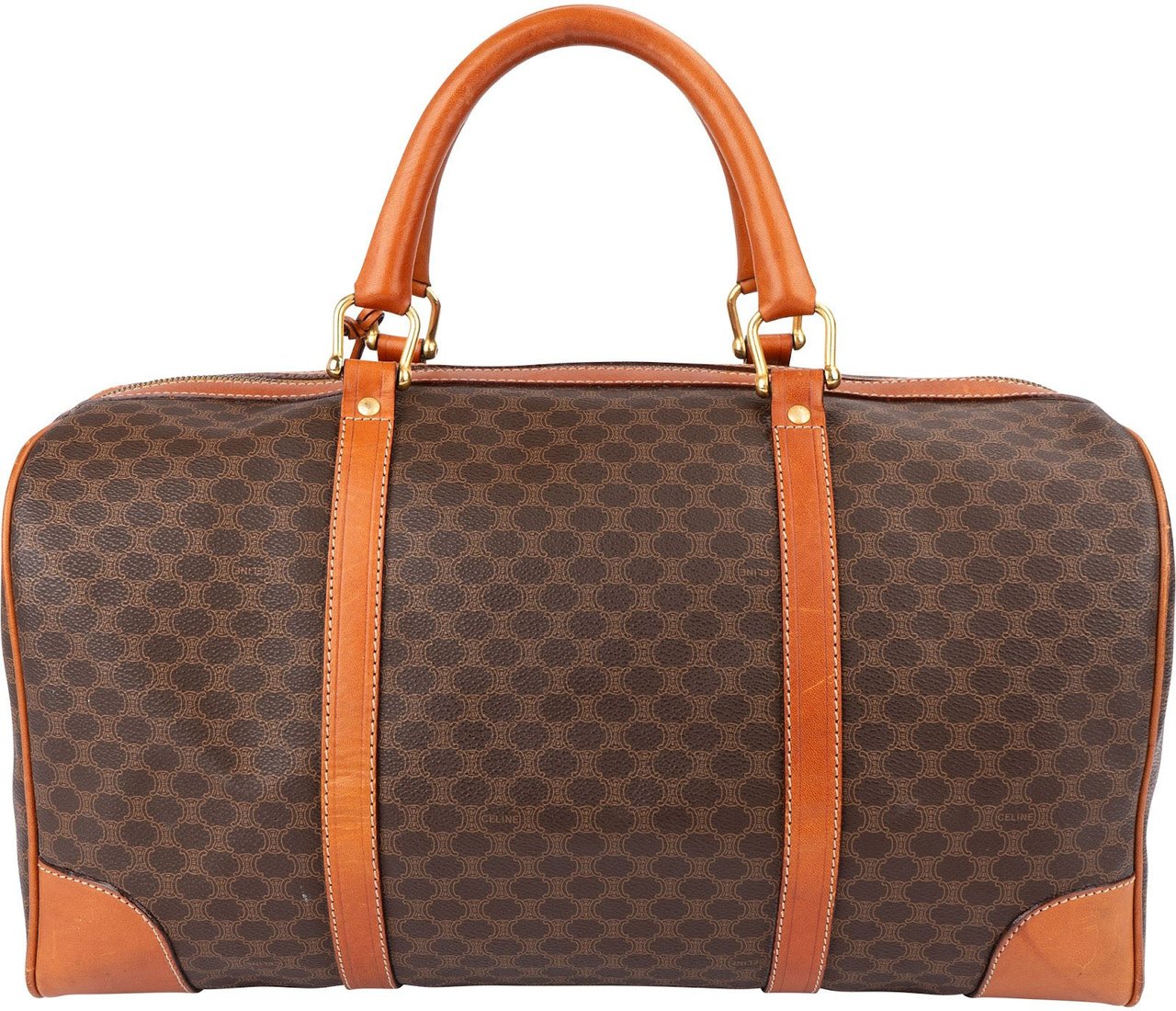 Celine Monogram Macadam Canvas Boston 40 Travel Bag Bruin