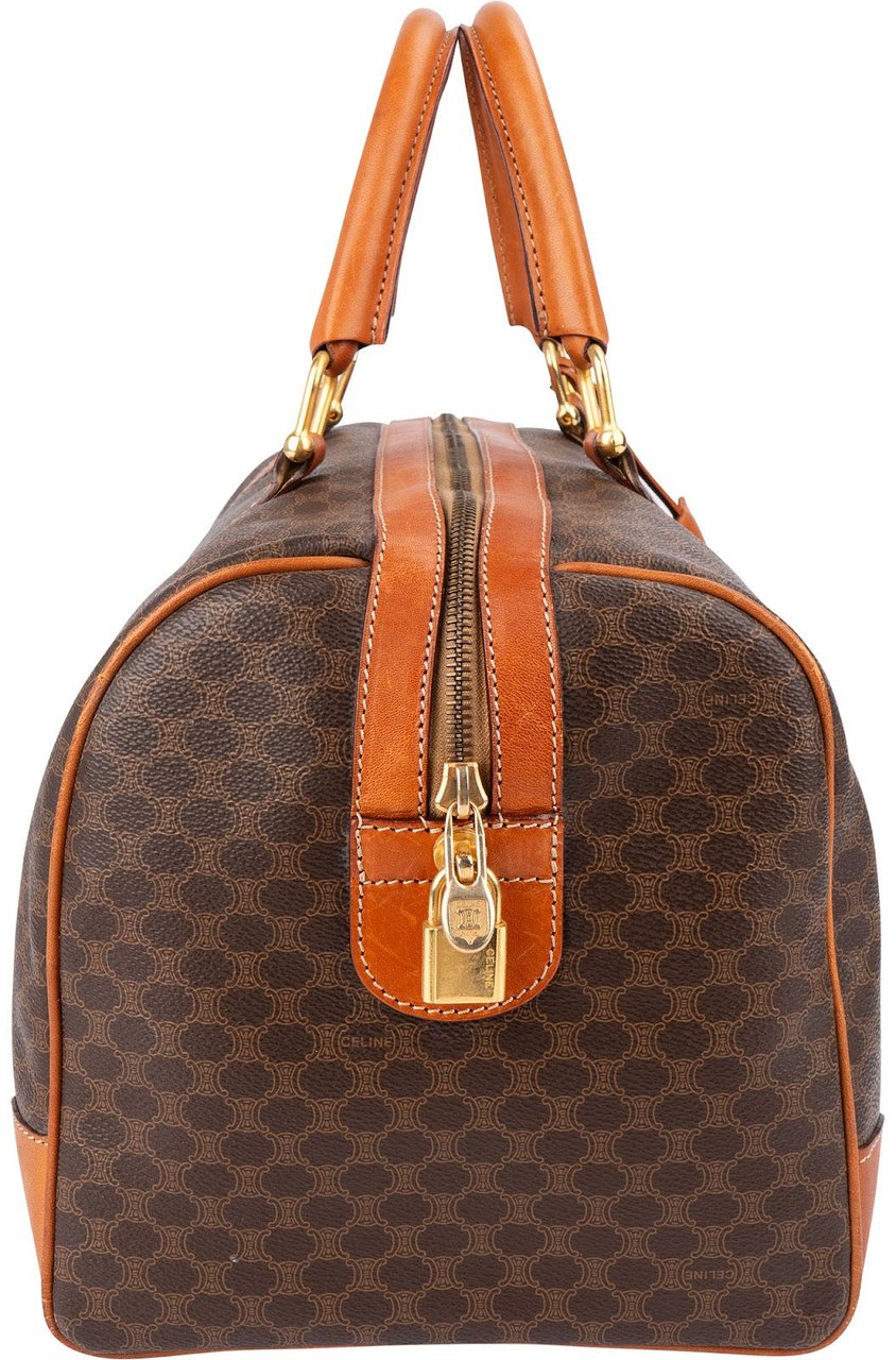 Celine Monogram Macadam Canvas Boston 40 Travel Bag Bruin