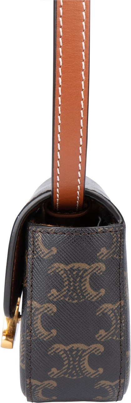 Celine Celine Macadam Monogram Mini Triomphe Crossbody Bag Bruin