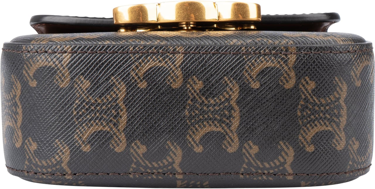 Celine Celine Macadam Monogram Mini Triomphe Crossbody Bag Bruin