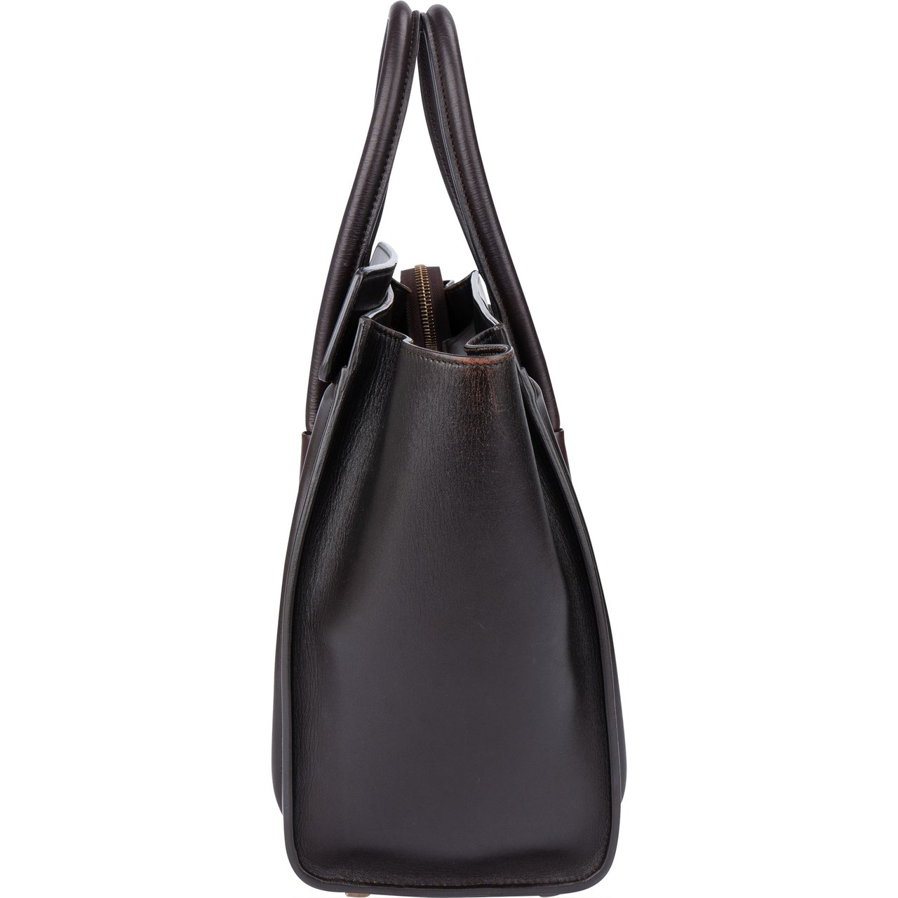 Celine Celine Bicolor Leather Luggage Handbag Bruin