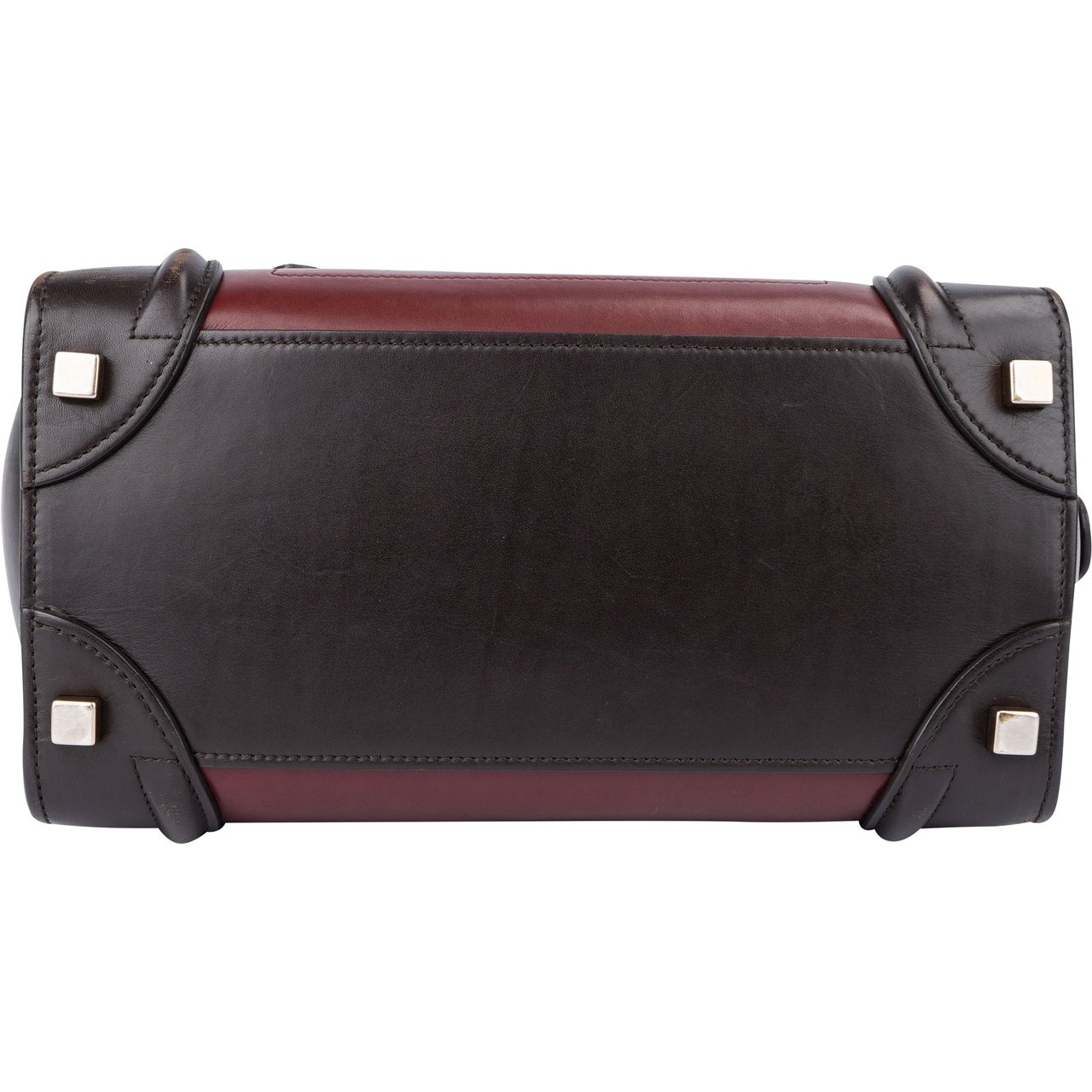 Celine Celine Bicolor Leather Luggage Handbag Bruin