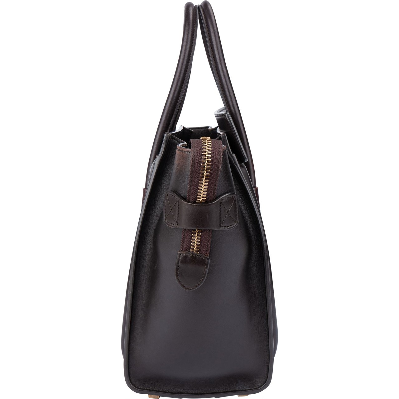 Celine Celine Bicolor Leather Luggage Handbag Bruin