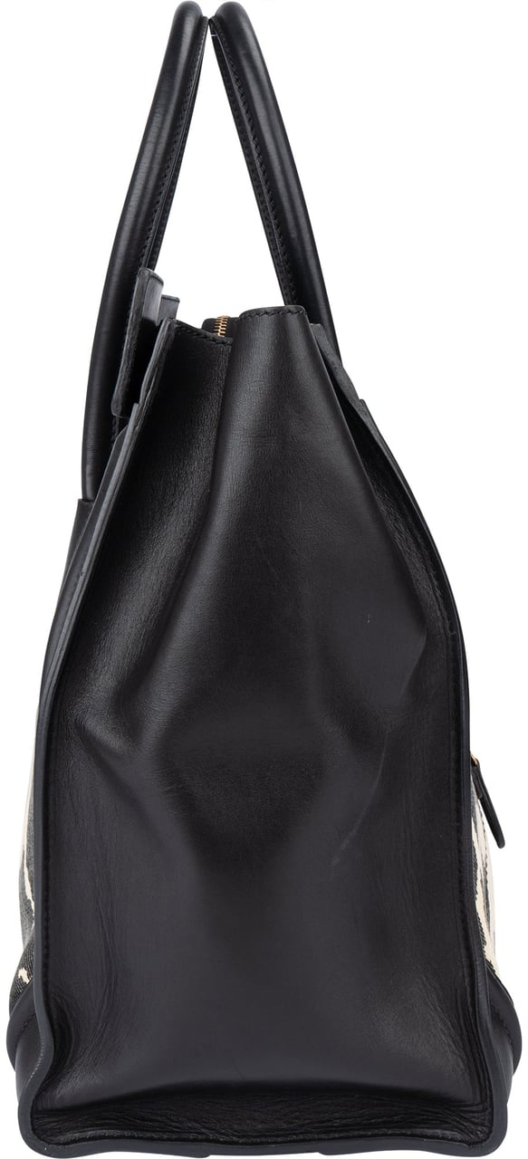 Celine Celine Leopard Print Big Luggage Handbag Zwart