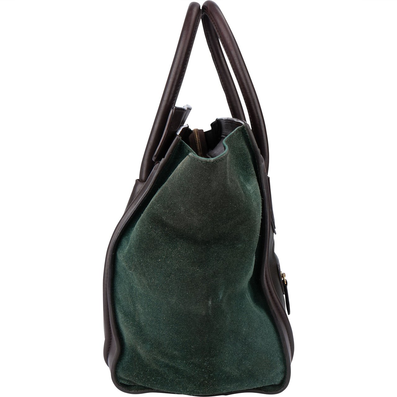 Celine Celine Tricolor Leather Luggage Handbag Groen