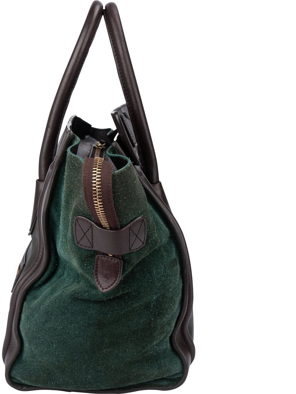 Celine Celine Tricolor Leather Luggage Handbag Groen