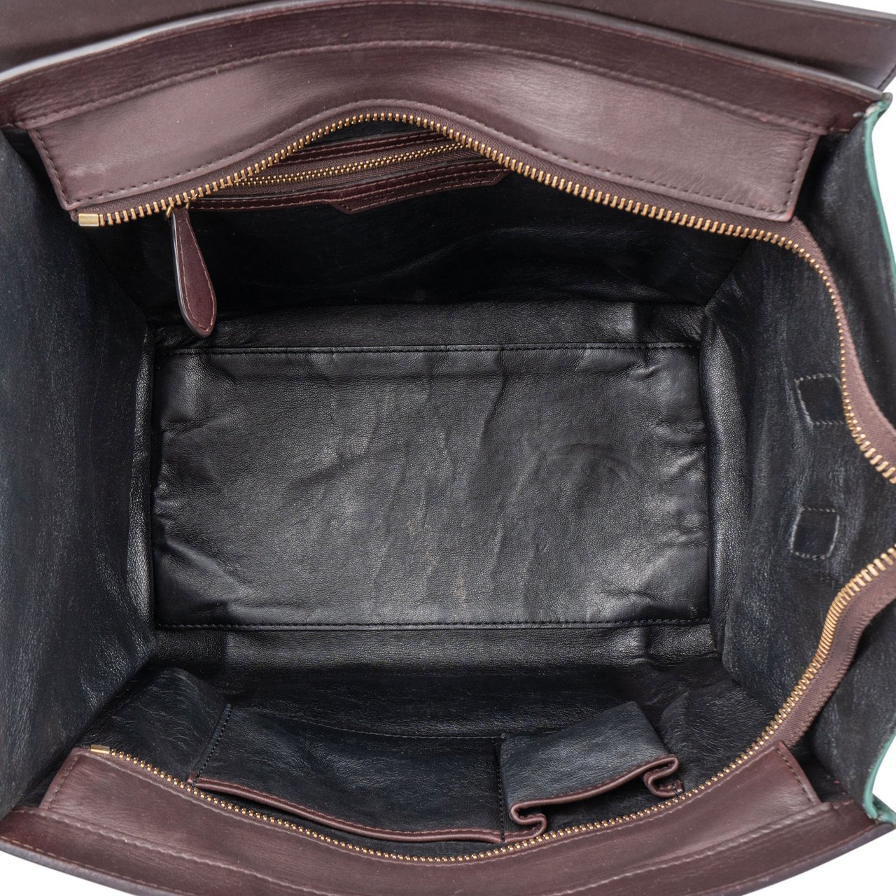Celine Celine Tricolor Leather Luggage Handbag Groen