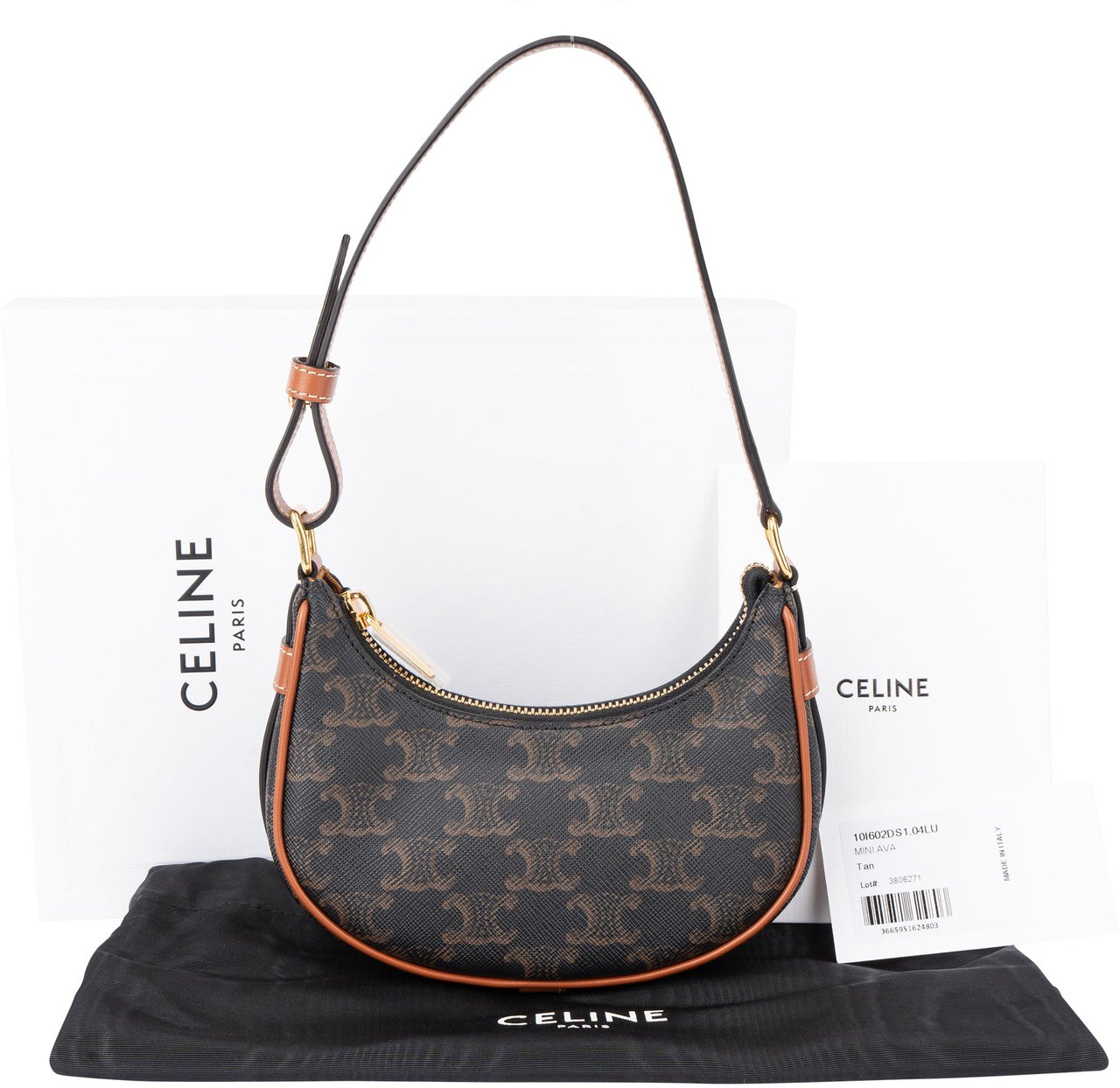 Celine Celine Maccadam Monogram Mini Ava Handbag Bruin