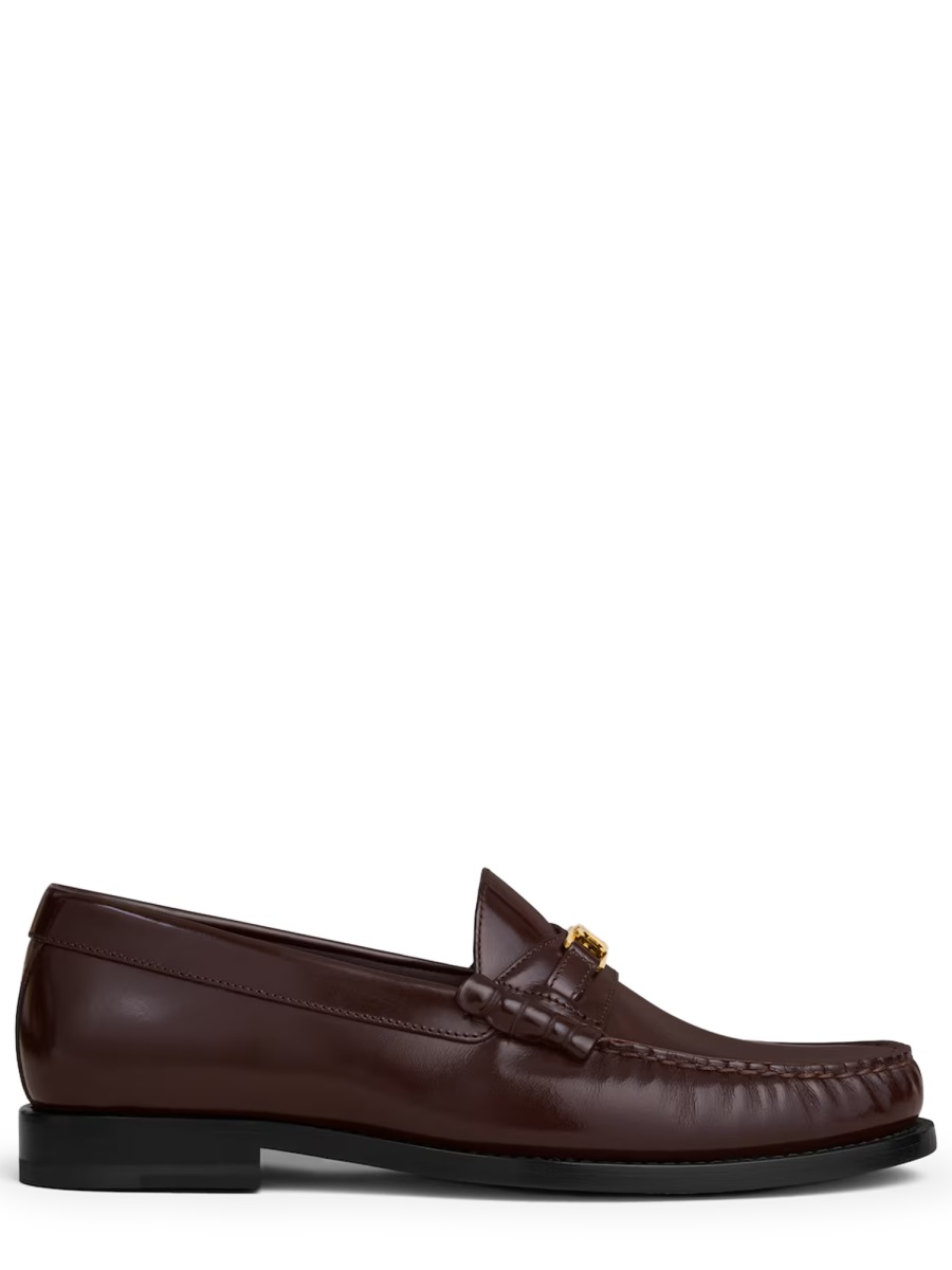 Celine Black Triomphe Luco Bull Leather Loafers Zwart