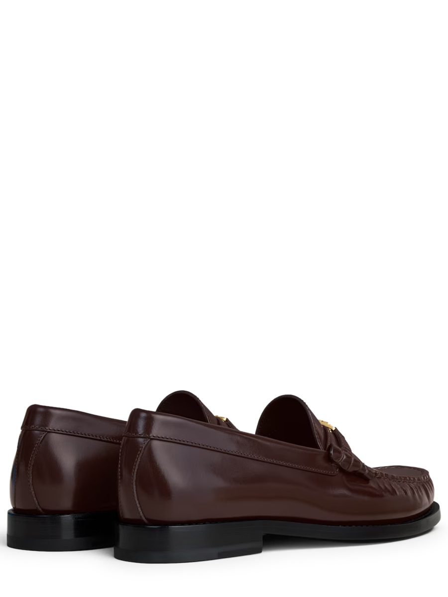 Celine Black Triomphe Luco Bull Leather Loafers Zwart