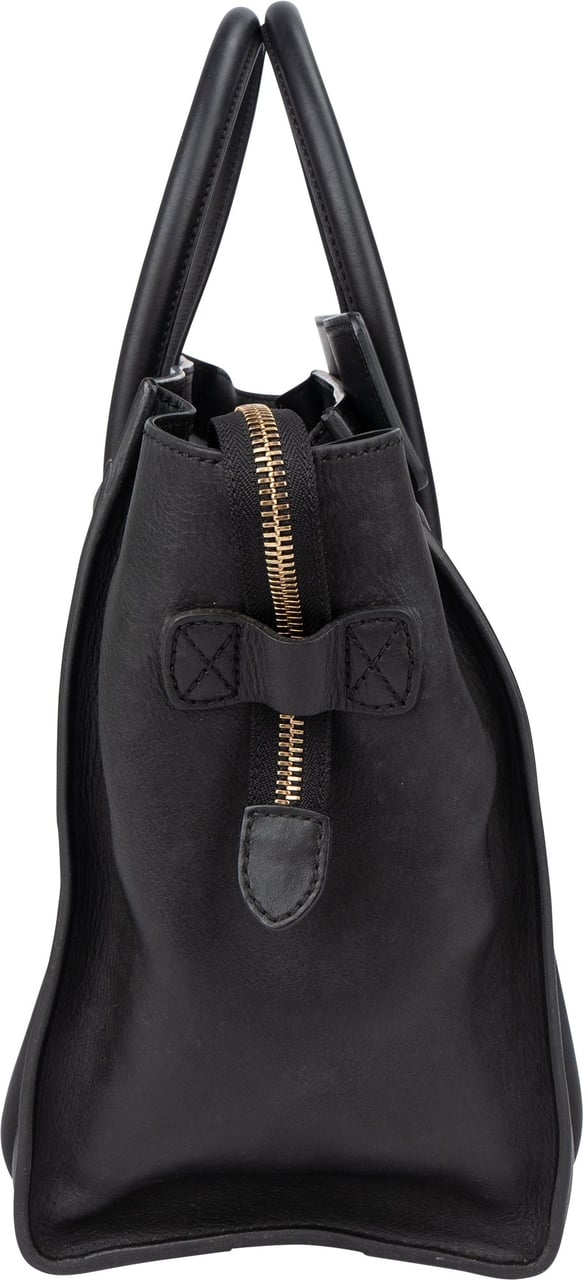 Celine Céline Black Leather Luggage Handbag Zwart