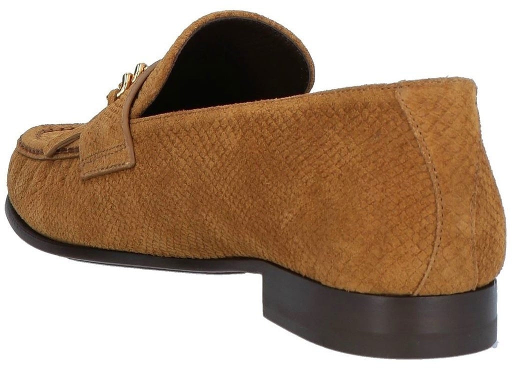 Celine Celine Triomphe Fringes Loafers Bruin