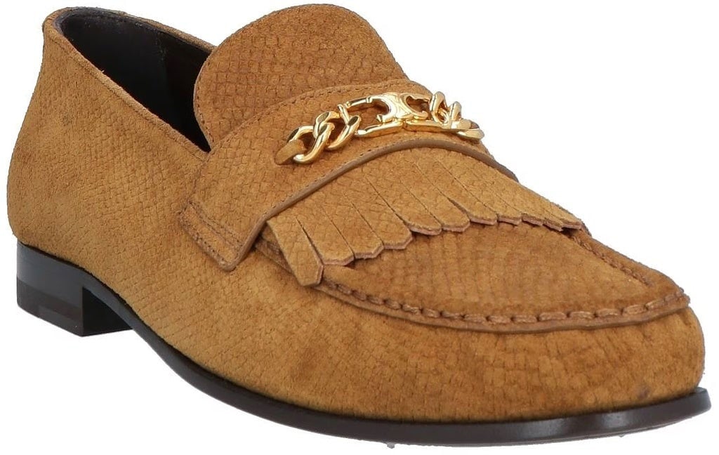 Celine Celine Triomphe Fringes Loafers Bruin