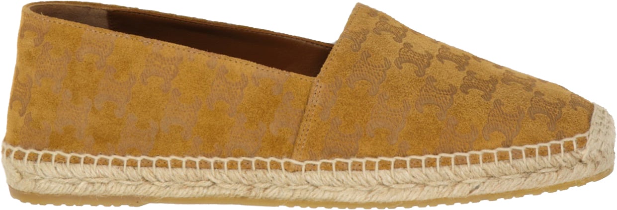 Celine Celine Taillat Triomphe Suede Espadrilles Bruin