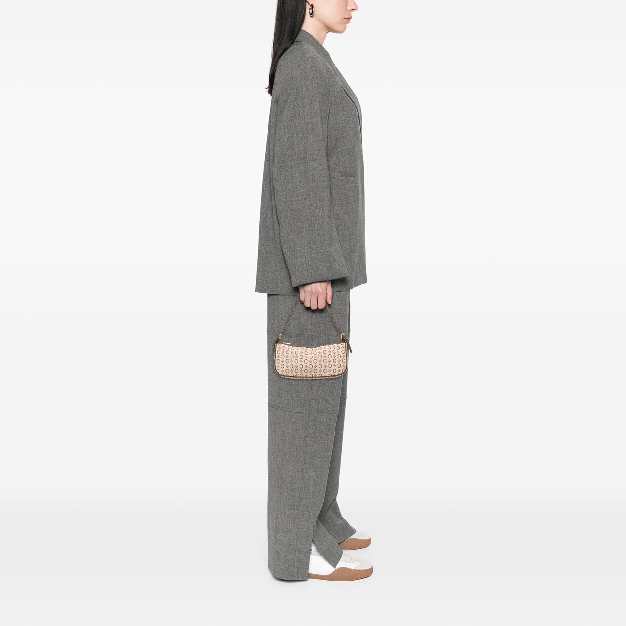 Celine C Macadam Canvas Shoulder Bag Bruin