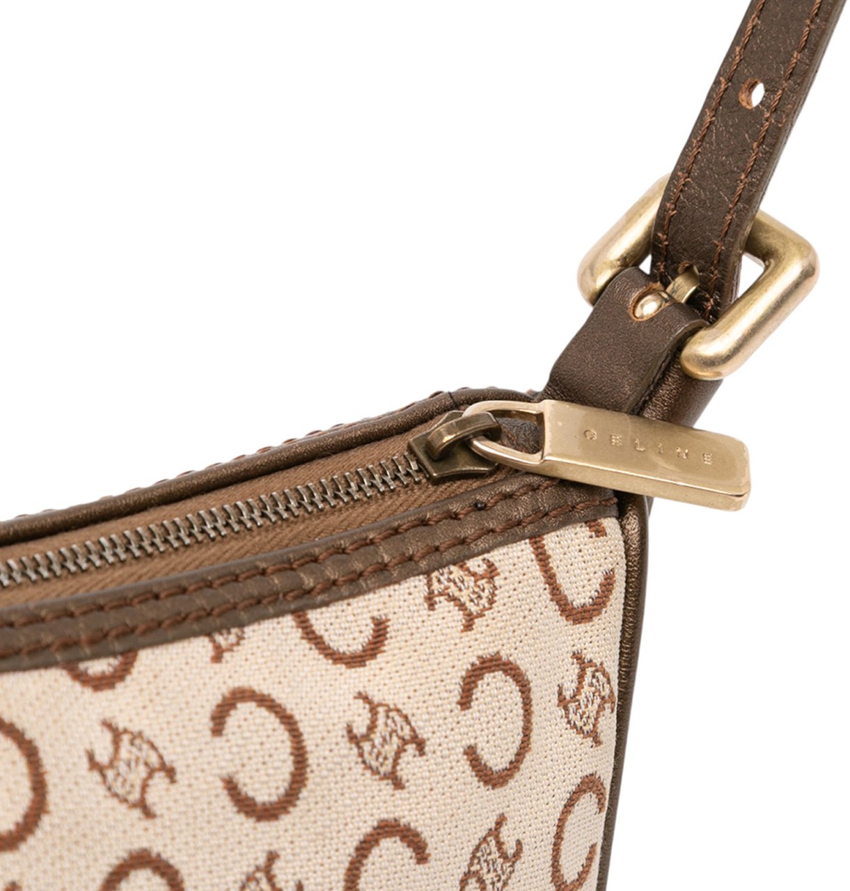 Celine C Macadam Canvas Shoulder Bag Bruin