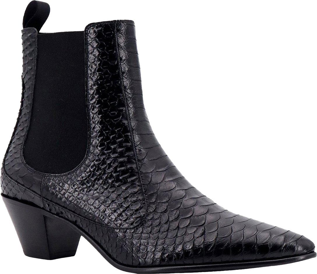 Celine Celine Snake-Effect Leather Chelsea Boots Zwart