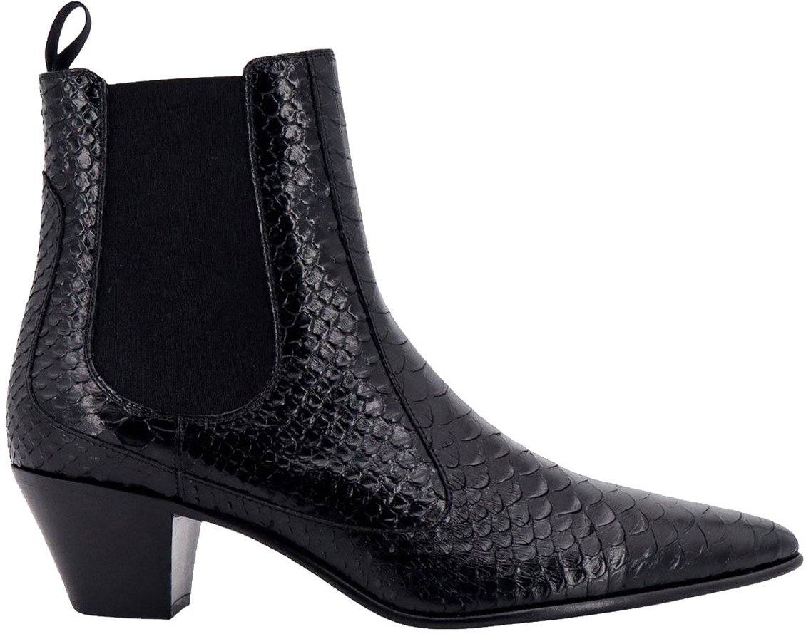Celine Celine Snake-Effect Leather Chelsea Boots Zwart