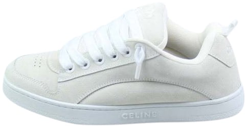Celine Celine Huntington Sneaker Suède Calfskin & Mesh 'Optic White' Wit