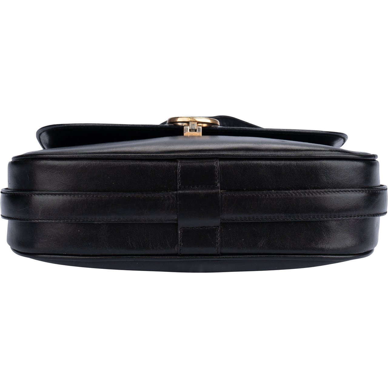 Celine Celine Black Calfskin Triomphe Crossbody Bag Zwart