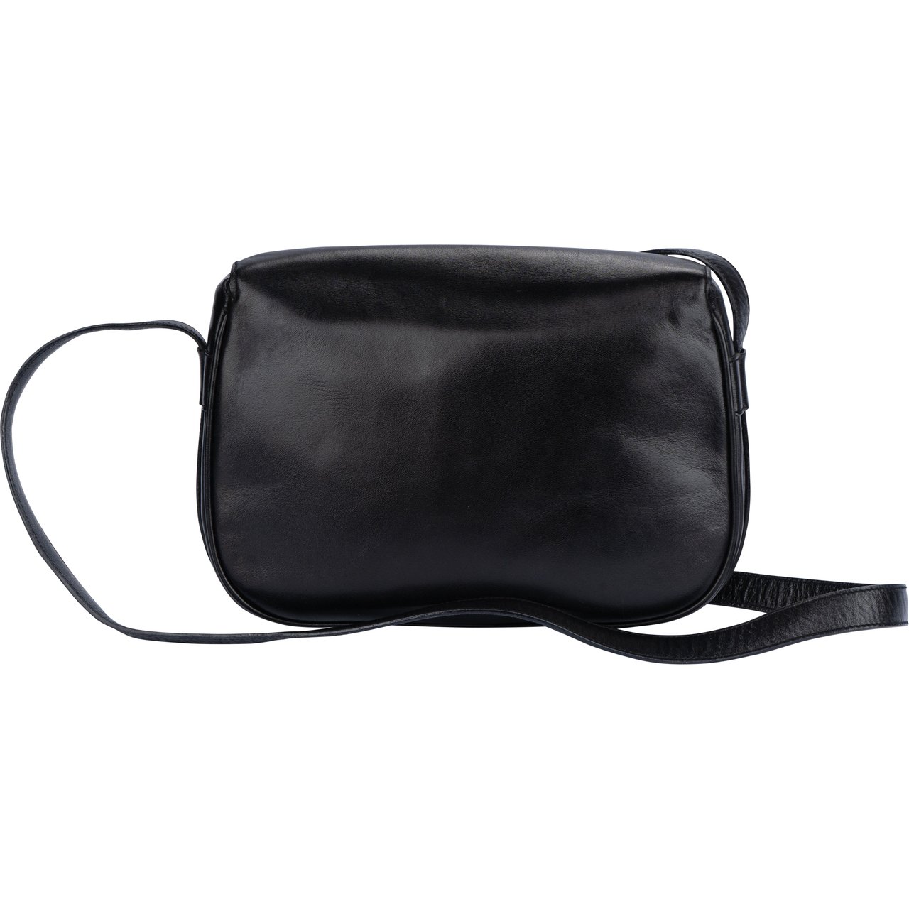 Celine Celine Black Calfskin Triomphe Crossbody Bag Zwart