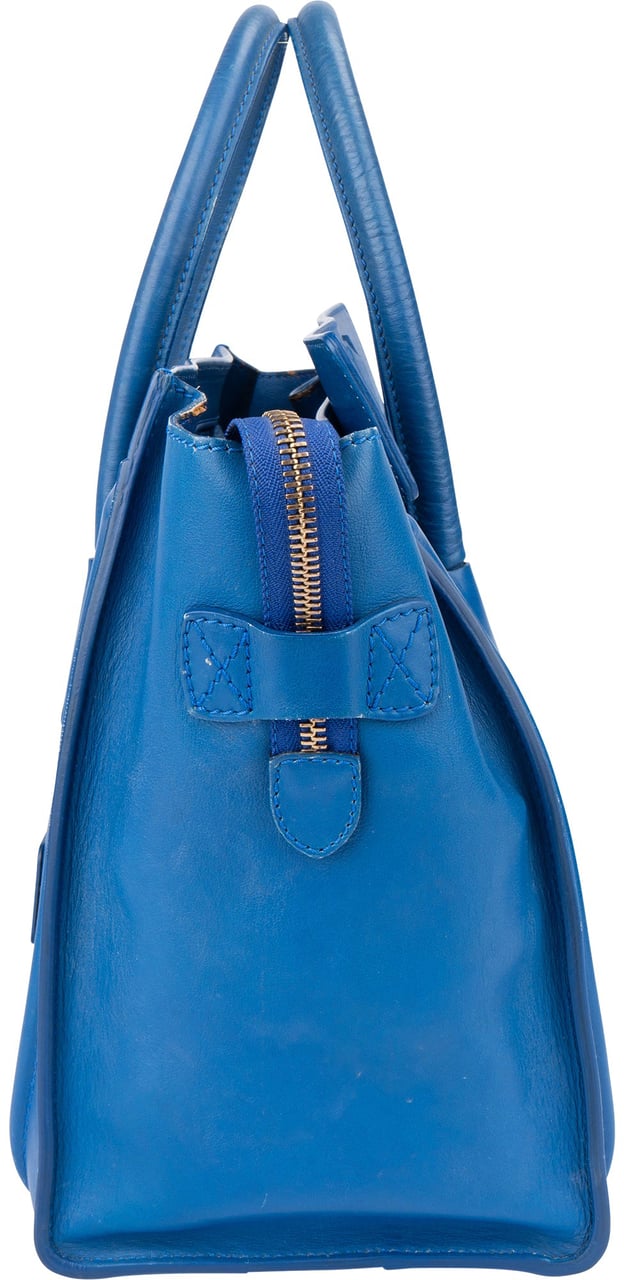 Celine Céline Blue Leather Luggage Handbag Blauw