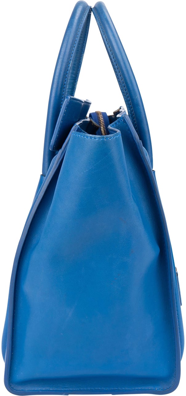Celine Céline Blue Leather Luggage Handbag Blauw
